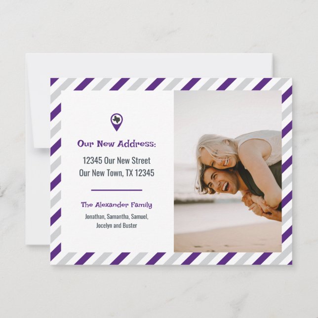 Púrpura que hemos movido foto móvil a rayas (Reverso)