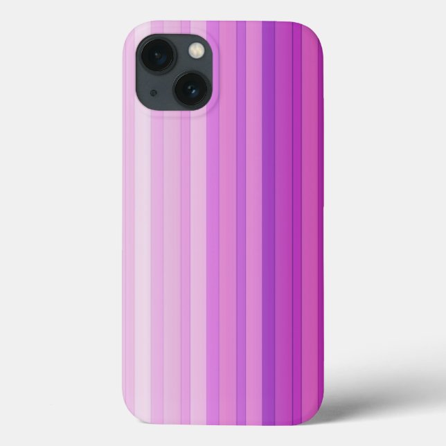 Púrpura rayas rosadas Patrón Funda para iPhone X (Reverso)