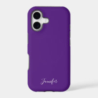 Púrpura Real Color Sólido Monograma Personalizado