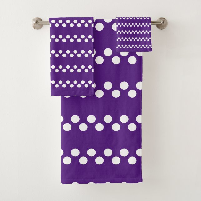 Púrpura Real: Patrón de puntos de Polka blanco peq (In situ)