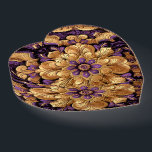 Púrpura real y dorado peso de papel coronario flor<br><div class="desc">Púrpura real y dorado peso de papel coronario floral</div>
