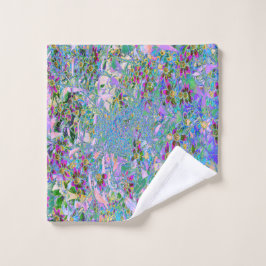 Púrpura Retro, Flores salvajes verdes y azules en 