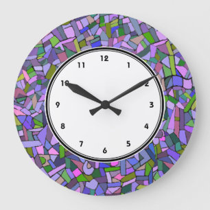 Púrpura rosa Resumen Reloj del patrón mosaico