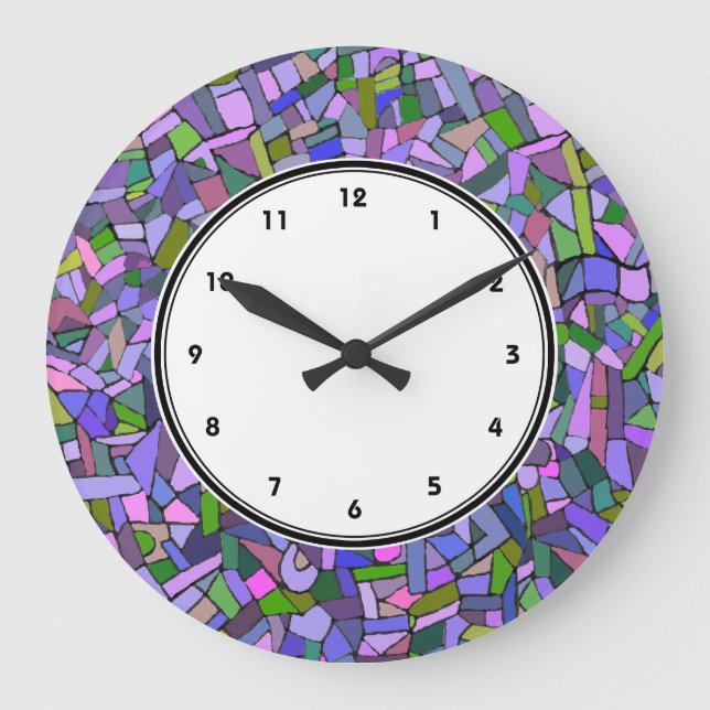 Púrpura rosa Resumen Reloj del patrón mosaico (Anverso)