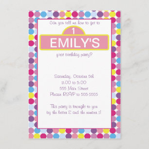 Púrpura rosada colorida de la invitación del chica