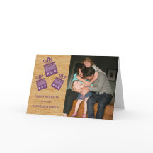 Púrpura Rustic Presenta tarjeta de fotografía de v