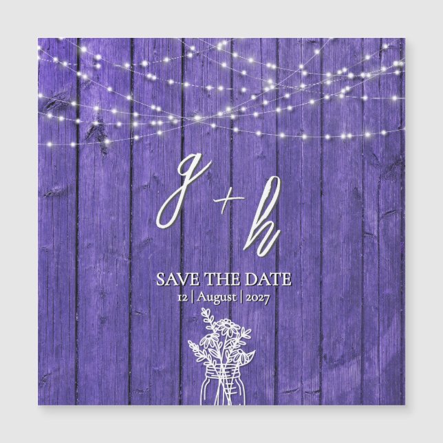 Púrpura Rústica Cadena De Madera Ilumina Boho Maso (Anverso)