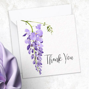 Púrpura Wisteria Tarjeta de Nota de agradecimiento