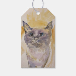 Púrpura y amarilla, etiqueta de regalo de Bonito