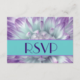 Púrpura y azul Dahlia Petals Boda RSVP