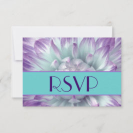 Púrpura y azul Dahlia Petals Boda RSVP