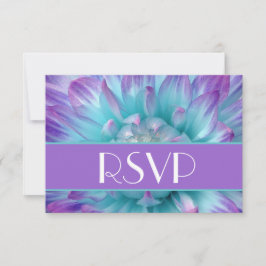 Púrpura y azul Dahlia Petals Boda RSVP