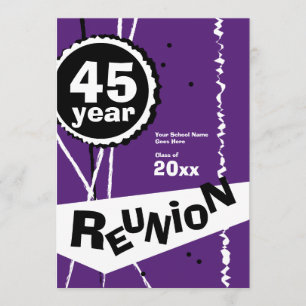 Púrpura y blanco invitación de la reunión de