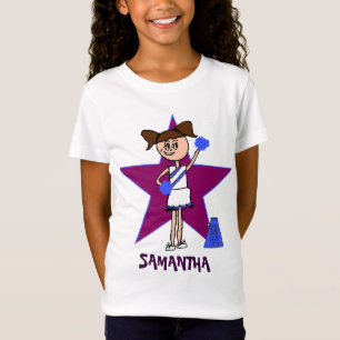 Púrpura y camiseta personalizada azul de la