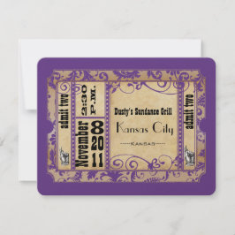 Púrpura y dorada Moda Boda de Papel Antiguo RSVP