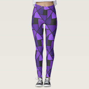 ¡Púrpura y negra! Pantalones geométricos de yoga