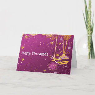 Púrpura y ornamentos del navidad del oro