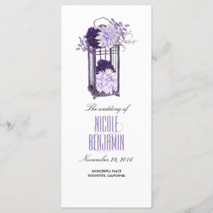 Púrpura y programa floral de la boda de la