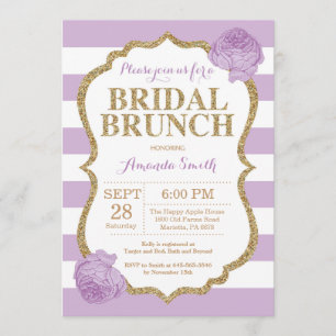 Púrpura y purpurina nupcial de la invitación del