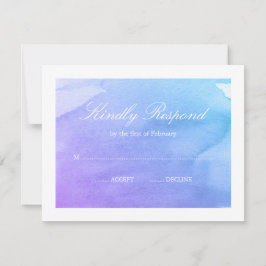 Púrpura y Verde azulada acuarela RSVP