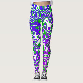 [Púrpura y verde] Swirls Leggings Op-Art