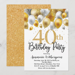 Purpurina 40.ª invitación Globos de oro