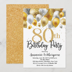 Purpurina 80.ª invitación Globos de oro