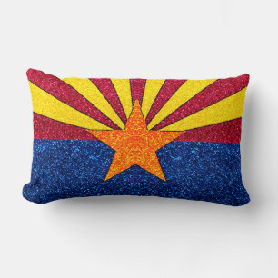 Purpurina almohada rectangular con bandera de Ariz