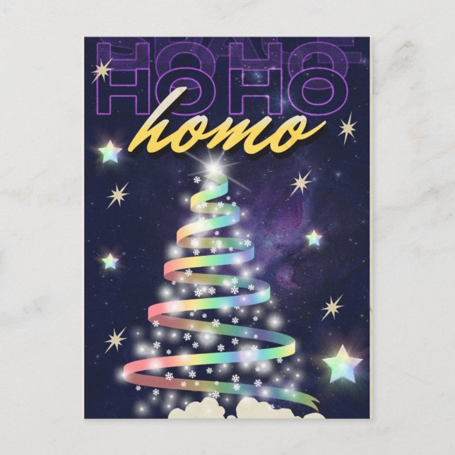 Purpurina arcoiris de Navidad Ho Homo Funny LGBT (Anverso)