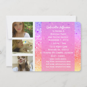 Purpurina arcoiris: Invitación a una fiesta fotogr