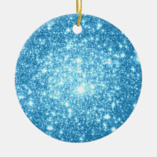 Purpurina Astral Cielo Azul Ornamentos de Navidad