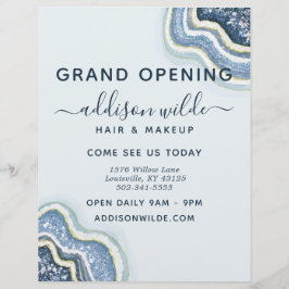 Purpurina azul Agate Geode Business Flyer