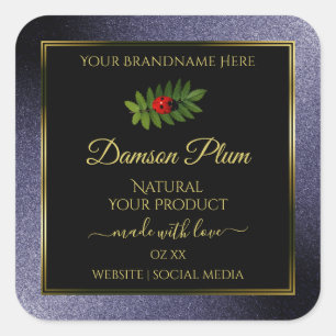 Purpurina azul oscuro Black Gold Etiqueta de produ