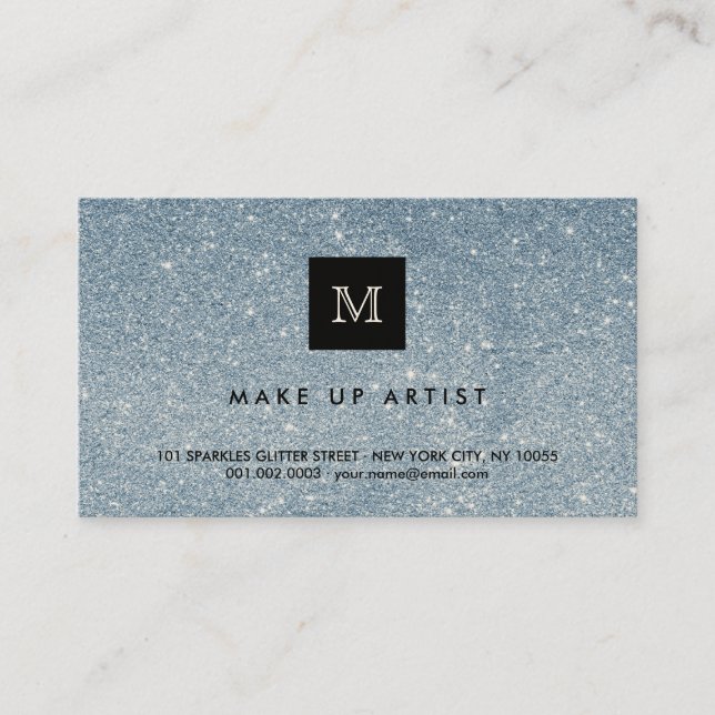 Purpurina azul parquea tarjeta de perfil de Moda m (Anverso)