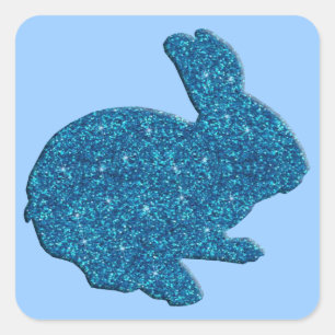 Purpurina azul Silhouette Easter Bunny Pegatinas