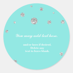 Purpurina azul y plata Pegatina de puntos modernos