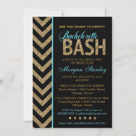 Purpurina Bachelorette Bash Party Invitación AZUL