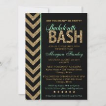 Purpurina Bachelorette Bash Party Invitación MINT
