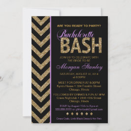 Purpurina Bachelorette Bash Party Invitación PURPL