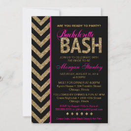 Purpurina Bachelorette Bash Party Invitación Rosa