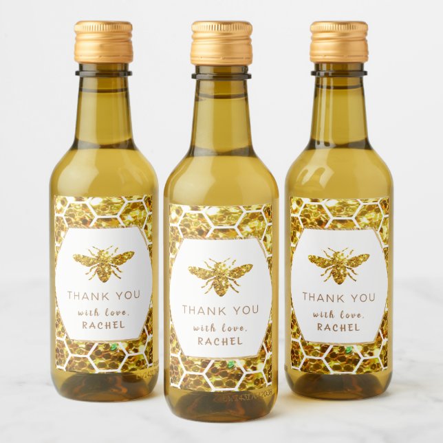 purpurina bee gracias etiqueta del vino (Botellas)