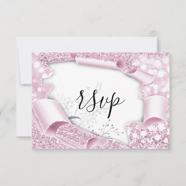 Purpurina Boda RSVP Bridal Flores de rosa blanco (Reverso)