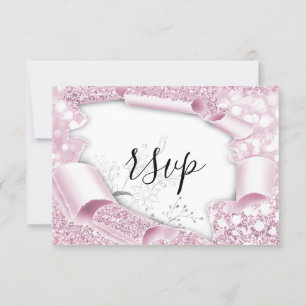 Purpurina Boda RSVP Bridal Flores de rosa blanco