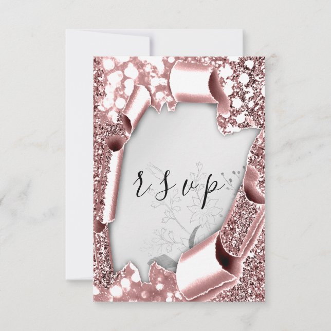 Purpurina Boda RSVP Florals Rosa Silver Rubor (Reverso)