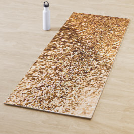 Purpurina Bokeh Golden Bright Yoga Mat