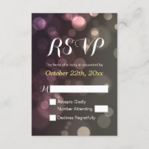 Purpurina Bokeh Sparkle Boda Bridal Shower RSVP