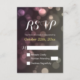 Purpurina Bokeh Sparkle Boda Bridal Shower RSVP