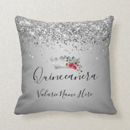 Purpurina bonito Quinceañera Cojín decorativo