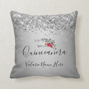 Purpurina bonito Quinceañera Cojín decorativo