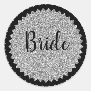 Purpurina Bride Silver Personalizado Pegatina redo